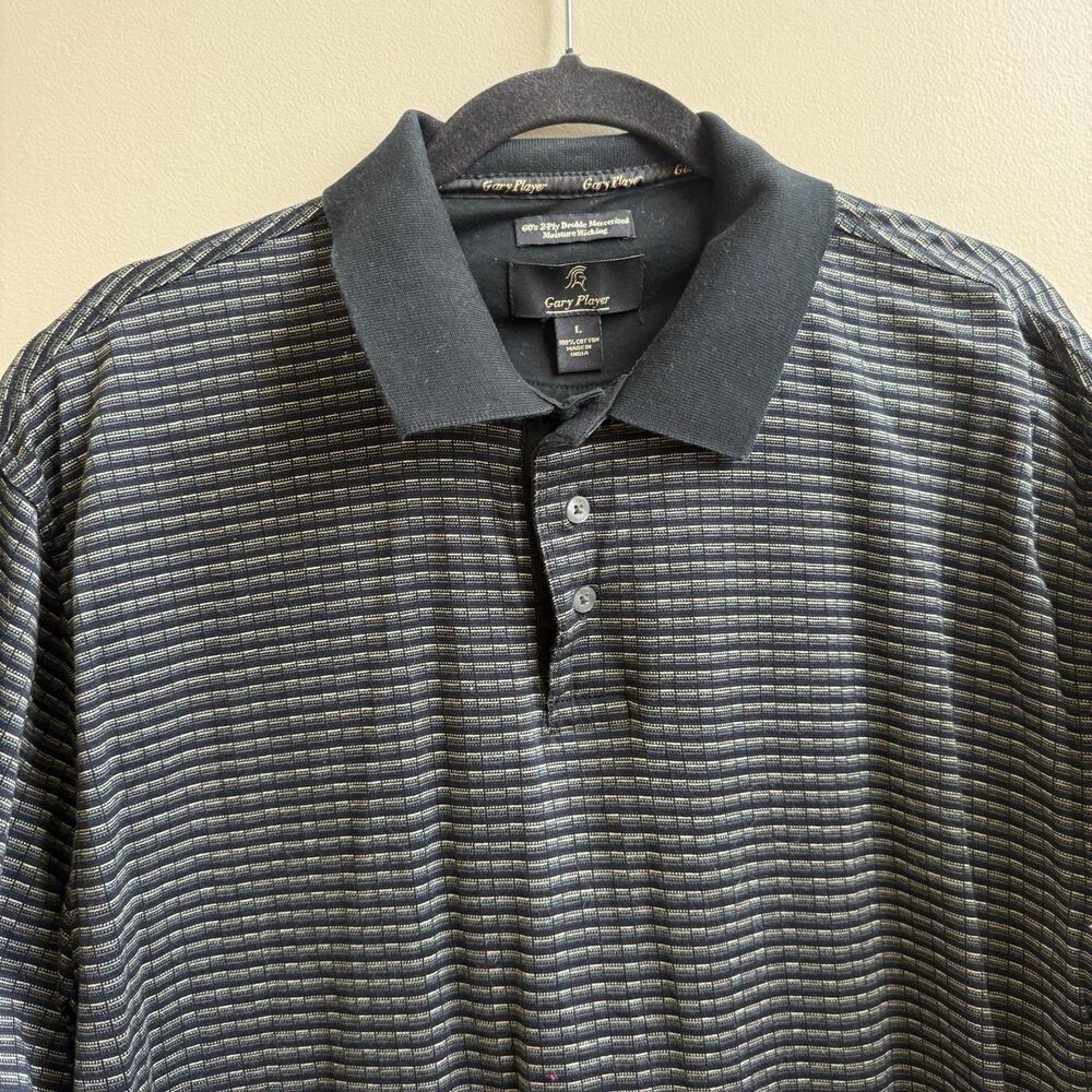 Gary Player Mens 60’s 2ply Double Mercerized Moisture Wicking Large Cotton Polo